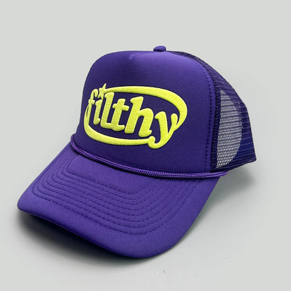 Color Block filthy Letters Baseball Hats New Unisex Sunshade Color Block Breathable Personal Versatile Mesh Fashion Trucker Caps