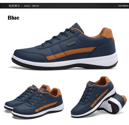 YRZL férfi cipő tavaszra és őszre, vízálló gyalogló sneaker, szabadidős férfi bőr sportcipő, csúszásmentes lábbeli, teniszcipő férfiaknak