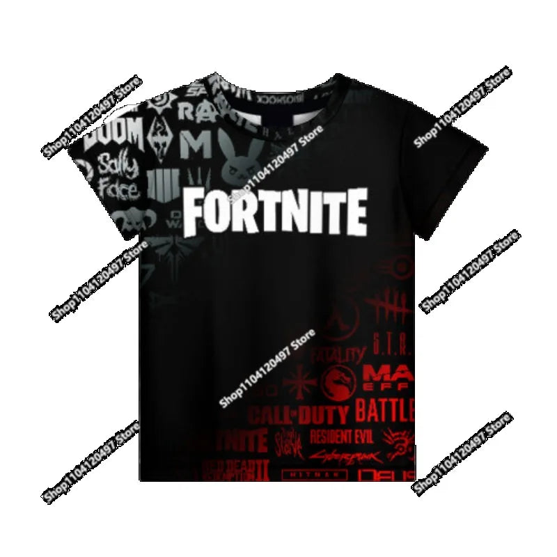 Tricou Fortnite pentru băieți, tricou de vară cu tematică anime și jocuri, tricou universal, tricou drăguț, tricou basic Battle Gamer, cu mânecă scurtă, pentru bărbați
