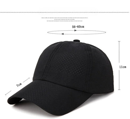 New Women Men Quick-Drying Spring Summer Baseball Cap Solid Breathable Snapback Hat Casual Fishing Sun Cap Hat For Women Men