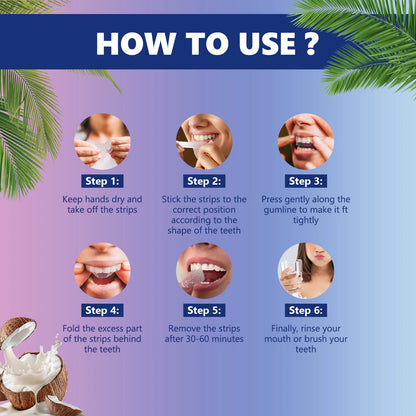 14 Strips Teeth Whitening Strips, Remove Plaque Stains Cleaning Oral Hygiene Sensitivity Relief, Fresh Breath Brighten Tooth Care