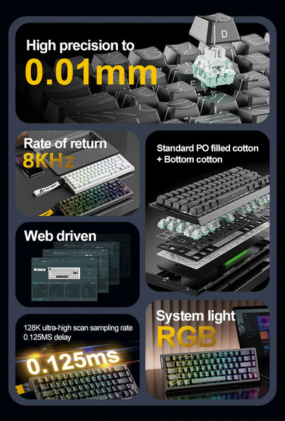 ATTACK SHARK X68HE Magnetic Switch Gaming Keyboard 8KHz Rapid Trigger Mechanical Keyboard | FREEWOLF F68/F68 Pro Wired & Wireless Magnetic Gaming Keyboard