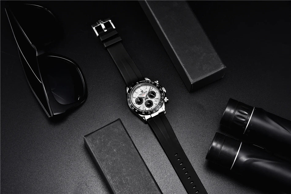 PAGANI DESIGN V2 40MM Meteorite dial Men Quartz Watches Sapphire Retro Chronograph  Waterproof Watch For Men Reloj0 hombr