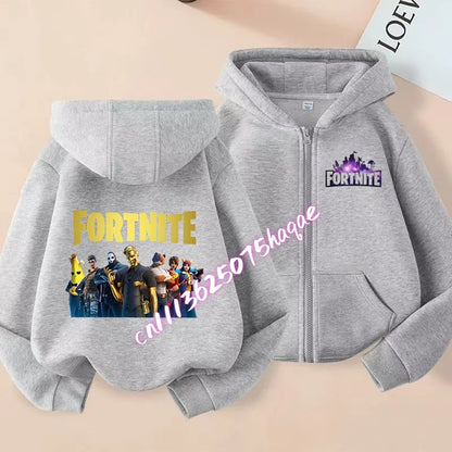 Fortnites Kinder-Kapuzenjacken mit Reißverschluss Anime Fortress Night Sweatshirts Game Frühling Herbst Hoodies Sportbekleidung Kinderkleidung Geschenk