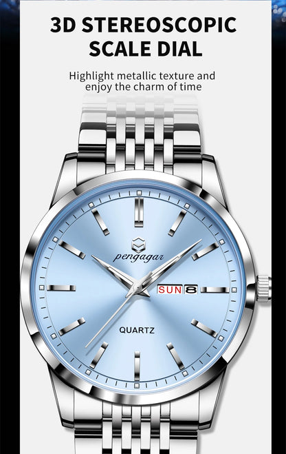 2025 New Top Brand Luxury Man Wristwatch Waterproof Luminous Date Men Watches Stainless Steel Quartz 43mm Men's Watch Male reloj