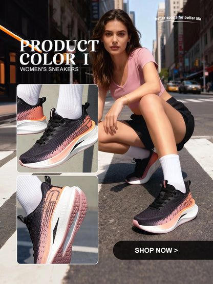 Baasploa Men Running Shoes Professional Training Women Carbon Plate Mesh Breathable Sneakers Male Lightweight Unisex Sport Shoes