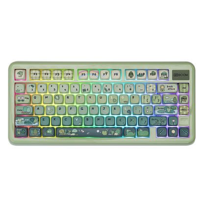 KiiBOOM Phantom81 Lite QMK/VIA 75% Hot-Swap Gasket Wired/BT/2.4GHz Wireless Mechanical Keyboard ABS Case+UV Tech RGB Backlights
