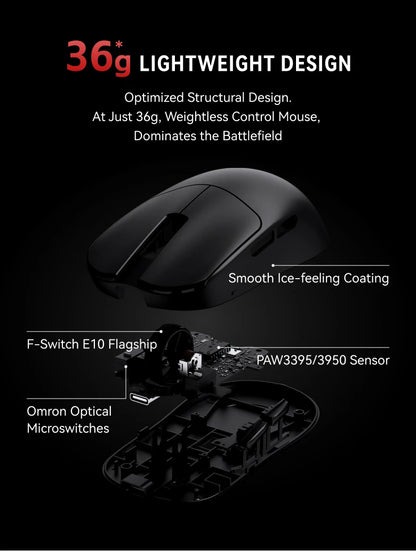 ATK VXE MAD R MAJOR Gaming Mouse Wireless 8K, PAW3950/3395 Sensor, Ultra-Lightweight Ergonomic Gaming Mouse, Dual-Mode RGB Gaming Mouse