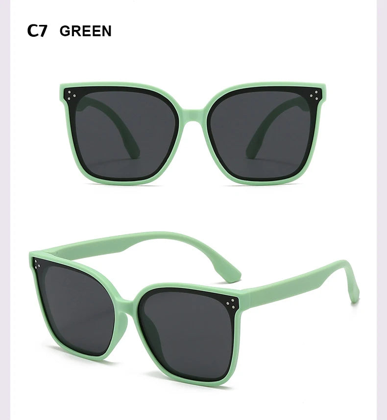 Children's Sunglasses Large Frame Fashionable Sunshade Anti-ultraviolet Silicone Polarized Children's Glasses 23048 23048