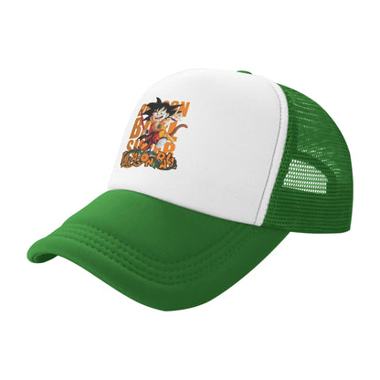 Dragon Ball Z Trucker Hat Super Saiyan Son Goku Hat Sun Hat Sun Caps Adjustable Snapback Caps Mesh Baseball Caps Wholesale New