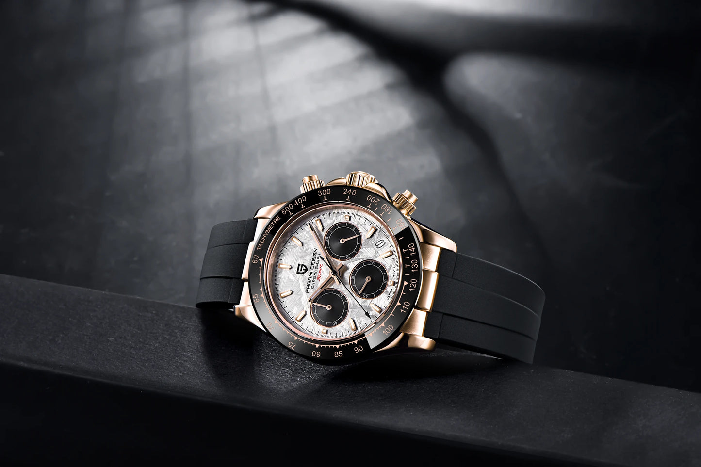 PAGANI DESIGN 1664 Luxury Automatic Mechanical Men's Watch VK63 movement AR Sapphire Crystal Rubber 100m Waterproof Men's Watch