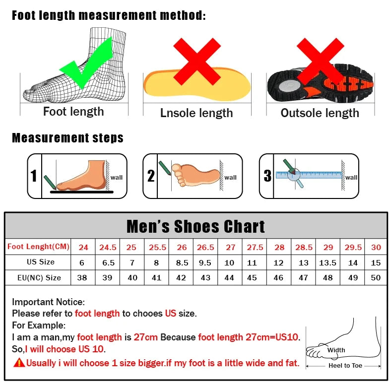 39-47 Size Men's Aqua Shoes Anti-Slip Male Sneakers Mountain Hiking Shoes Quick-Drying Water Shoes Soft Men Casual Sneakers 2024