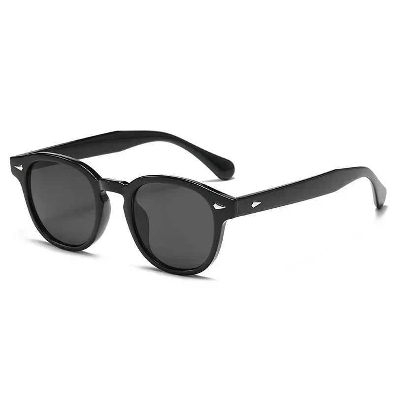JNPCXI New Retro Round Sunglasses Women Yellow Fashion Rivets Decoration Shades UV400 Men Punk Sun Glasses
