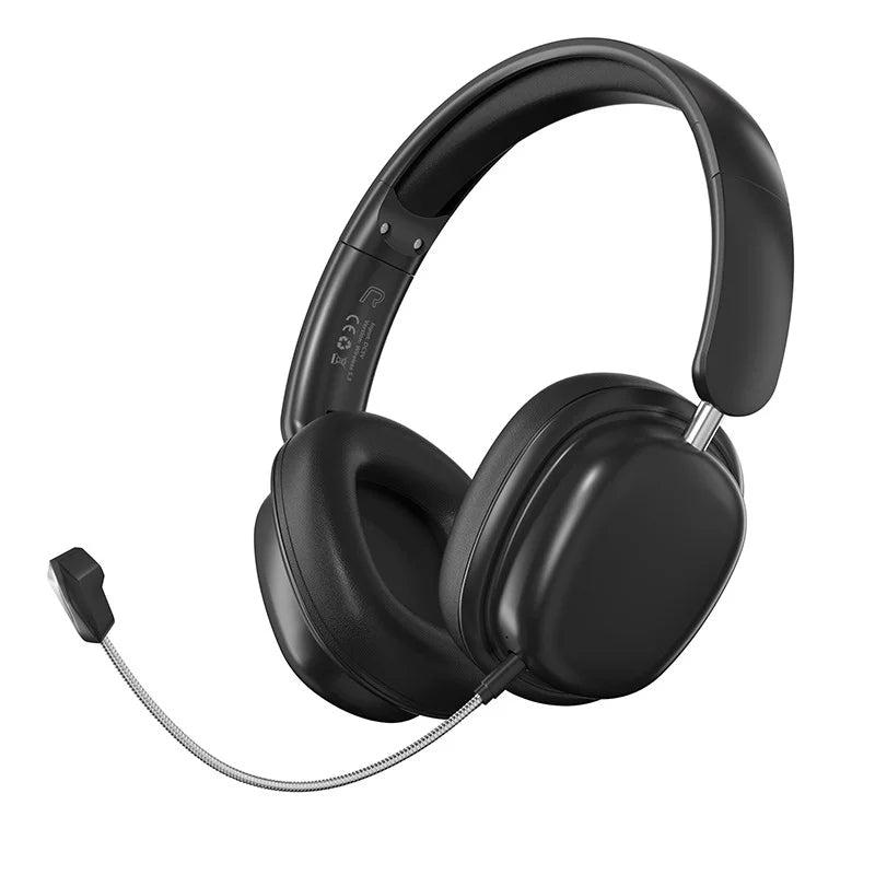 Casque Bluetooth pliable supra-auriculaire 5.3 avec suppression du bruit ENC, micro détachable, 20H d'autonomie, connexion multi-appareils