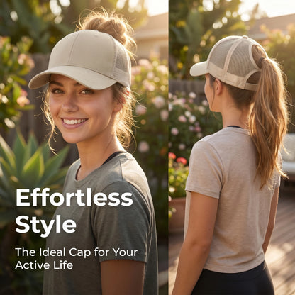 New Mesh Baseball Caps High Ponytail Snapback Cap Hollow Back UV Protection Sun Hat Casual Messy Hair Bun Ponytail Baseball Caps