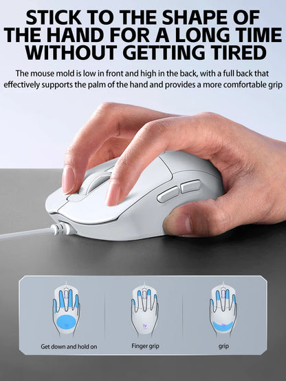 2026 Wired Gaming Mouse Cute Personalized Anti Slip Sticker 6-Key Office Mouse Suitable For Desktop And Laptop Computers NEW HOT