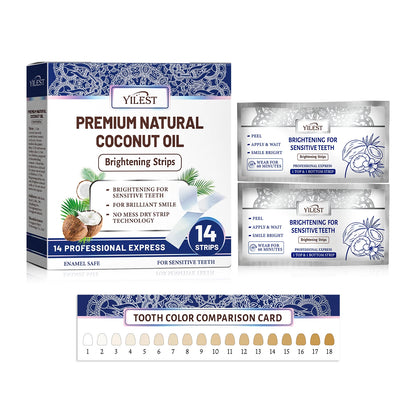 14 Strips Teeth Whitening Strips, Remove Plaque Stains Cleaning Oral Hygiene Sensitivity Relief, Fresh Breath Brighten Tooth Care