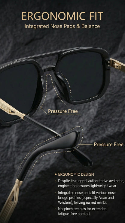 Polarized Square Sunglasses Men 2026 Luxury Vintage Double Bridge Gradient Lens Driving Shades Retro Flat Top Sun Glasses Male