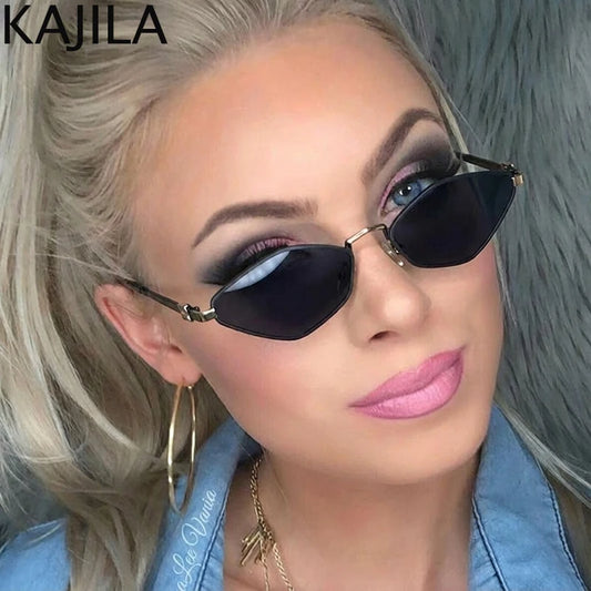 Small Frame Hexagon Punk Sunglasses Women 2026 Luxury Brand Polygon Sun Glasses For Ladies Classic Shades Cat Eye Eyewear