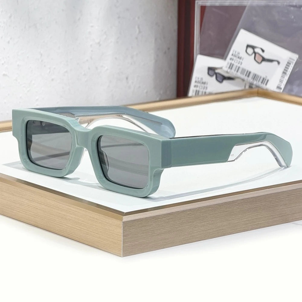Sunglasses ASCARI Vintage Square Unisex Handcrafted Acetate UV400 Classic Retro Designer Eyewear