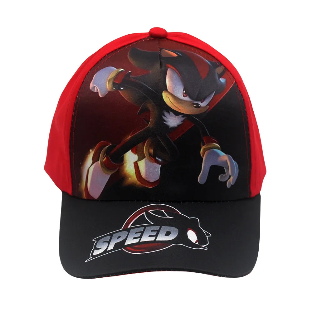 Latest Adjustable 48-54cm Sonic Print Kids' Baseball Cap Anime Tails Knuckles Shadow Sun Hat Blue Hedgehog Baby Outdoor Hat Gift