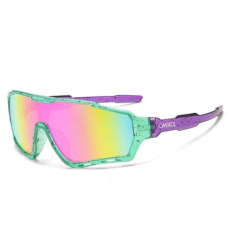 OMEKOL New UV400 Cycling Sunglasses Men Women Softball Fishing Hiking Running Eyewear Outdoor Goggles Baseball Sport Sun Glasses