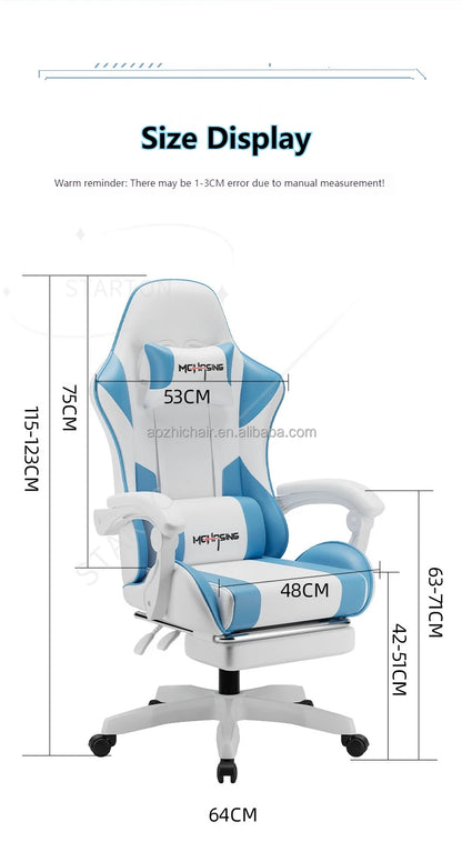 Ergonomiczny, nowoczesny obrotowy fotel gamingowy e-sportowy z kółkami do biura i domu, komputerowy fotel gamingowy w stylu obrotowym