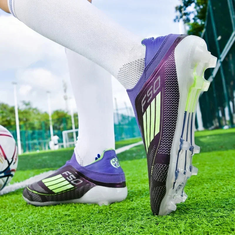 Nouvelles chaussures de football pour hommes, crampons longs antidérapants pour adultes, chaussures de sport pour garçons, crampons d'entraînement en plein air, respirantes et confortables