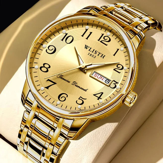 Montre de luxe pour femme, montre à quartz, montre-bracelet numérique, étanche, avec calendrier et affichage lumineux; style mode et professionnel, convient aussi aux hommes.