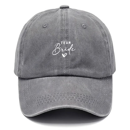 Washed Cotton Baseball Cap Adjustable Distressed Trucker Hat for Women Team Bride Party Caps Customize Bridal Wedding Vintage