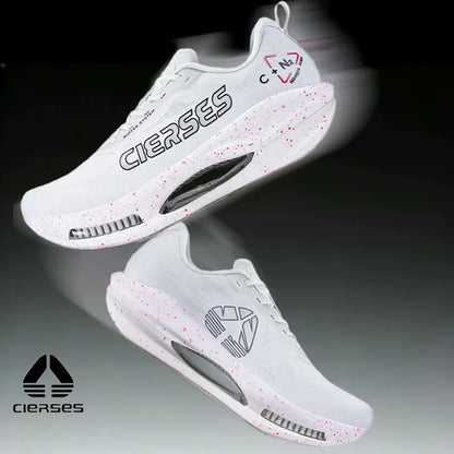 CIERSES Herren-Laufschuhe mit Carbonplatte, Stickstoff-Luftkissen, Stoßdämpfung und stabiler Unterstützung für Training und Sport
