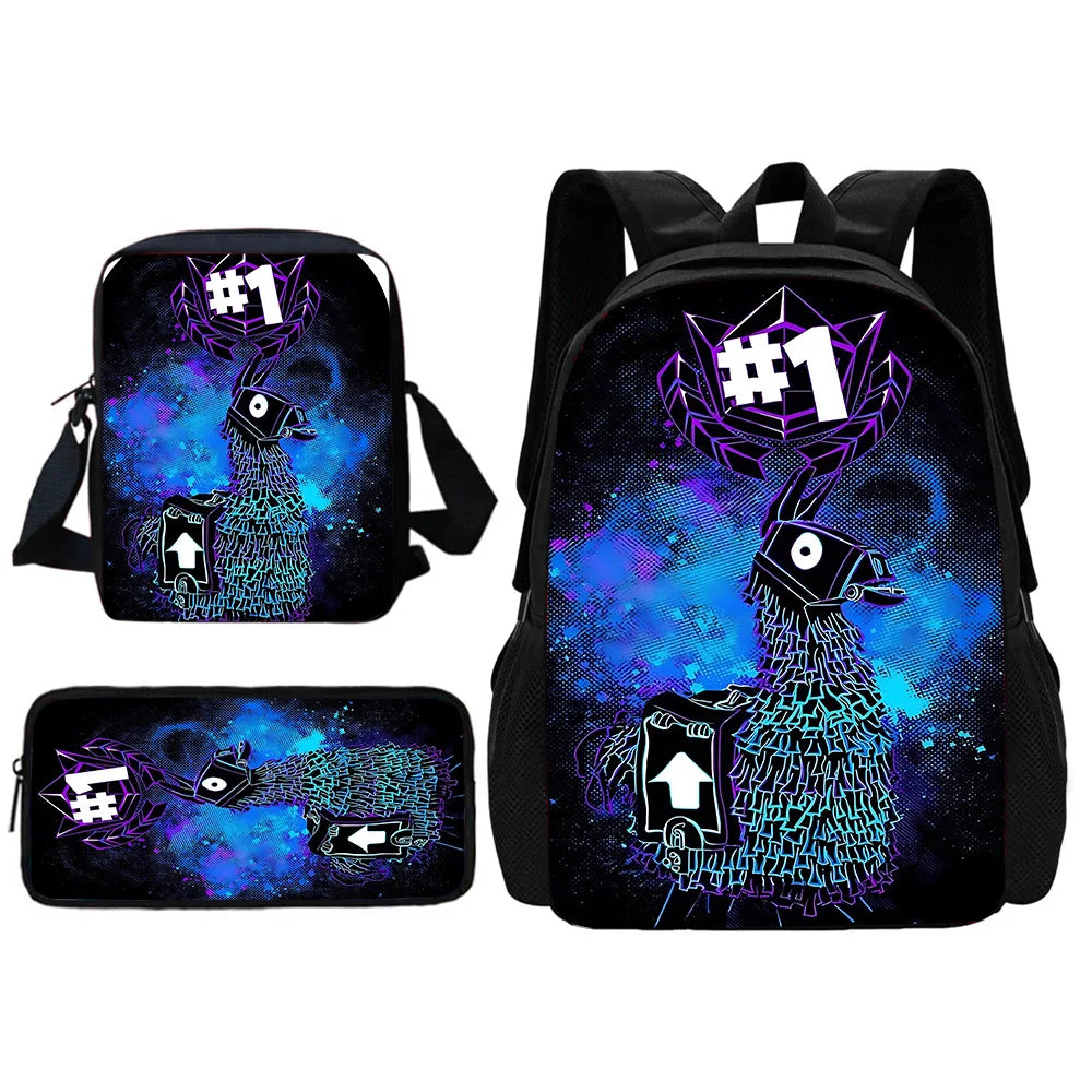 New Game FortniteS Child School Backpack With Shoulder Bag Pencil Bags School Bags for Boys Girls Best Gift