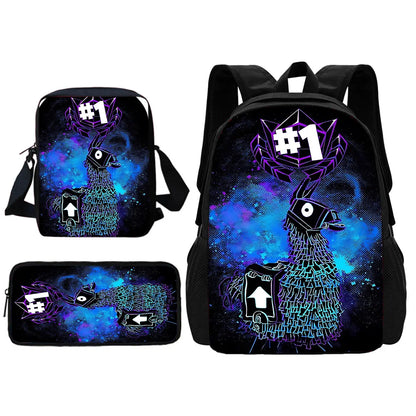 New Game FortniteS Child School Backpack With Shoulder Bag Pencil Bags School Bags for Boys Girls Best Gift