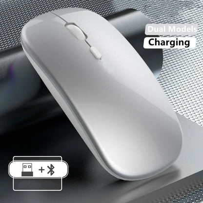 Trådløs genopladelig mus med dobbelt tilstand, Bluetooth-kompatibel 2.4G USB-computermus til laptop, iPad, tablet og notebook – gamingmus
