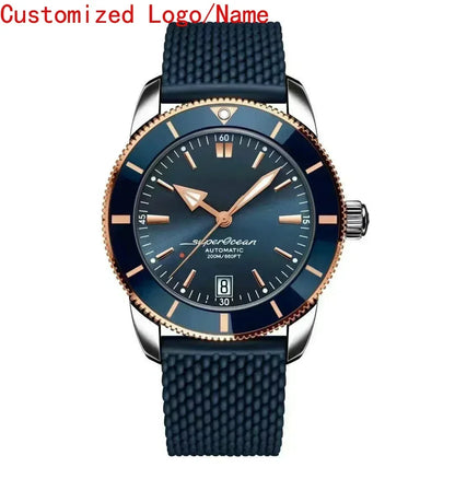 High luxury Superocean Wristwatch Automatic Mechanical Rose Gold Sport Watches Stainless Steel Black Ceramic Bezel Customized