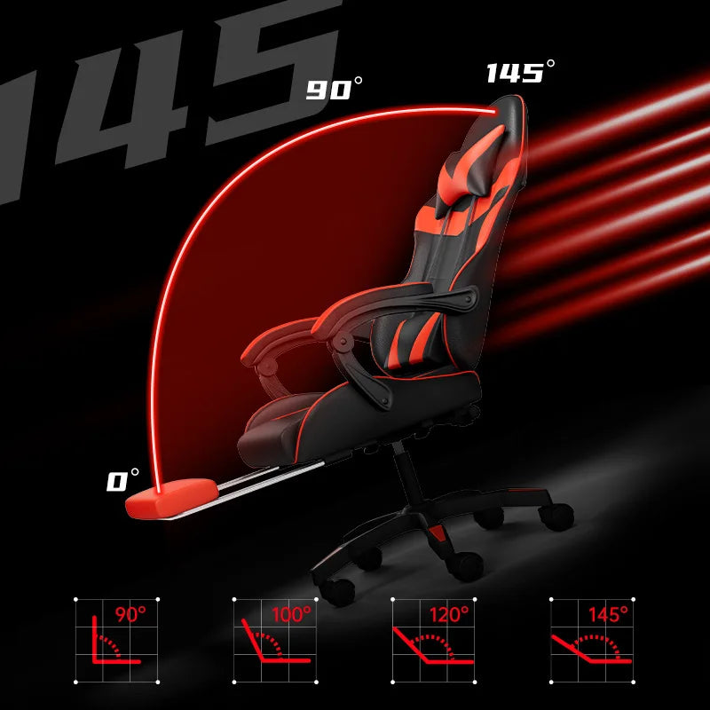 Ergonomska gaming stolica za računalni stol, nagibna gaming stolica za kućni ured s potporom za leđa za duge sesije igranja