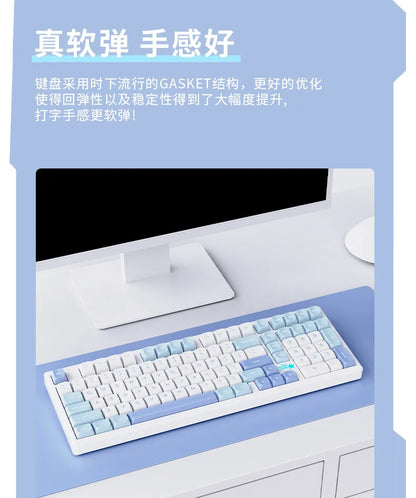 VTER Galaxy100 Full Aluminum Mechanical Keyboard Tri-mode Bluetooth 2.4G Gasket Mount Hot-Swap RGB Gaming Keyboard for PC Mac