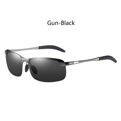 Classic Metal Men Polarized Sunglasses Fashion Driving Fishing Half Frame Retro Sun Glasses Luxury Brand Designer Eyewear UV400