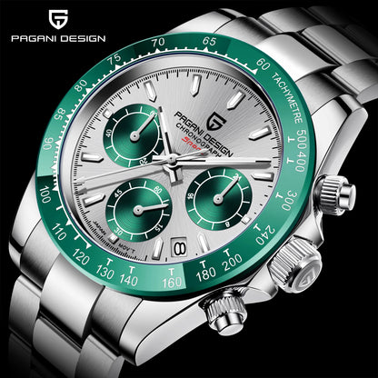 2025 PAGANI DESIGN  New PD1644 Meteorite Dial Fashion Men Quartz Wristwatches 100M Sapphire Glass Chronograph relogio masculin