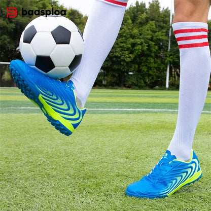 Baasploa Pánské profesionální kopačky Outdoorní protiskluzové tréninkové sportovní boty Pánské lehké kožené kopačky Chuteira Campo