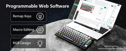 ATTACK SHARK X820 Ultra Gasket Mechanical Keyboard with TFT Screen & Knob, 75% ANSI Layout, Tri-mode, 5 Sound Absorbing Foams