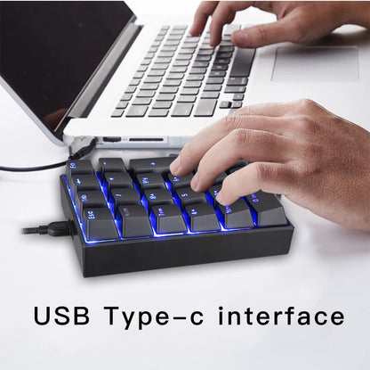 Motospeed K23 Mechanical Numeric Keypad USB Wired Numpad LED Backlight Gaming Keyboard Red Switch Extended Layout For PC Laptops