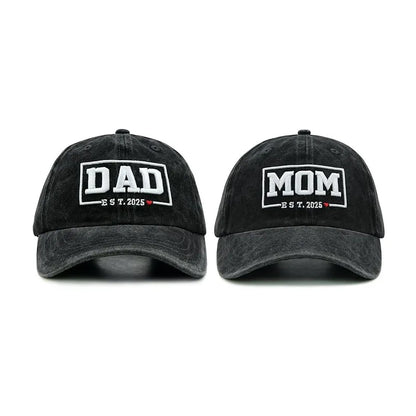 2pcs Retro Washed DAD MOM embroidery Embroidered Baseball Hat for women,Outdoor Sport Adjustable Sunshade breathable driver caps