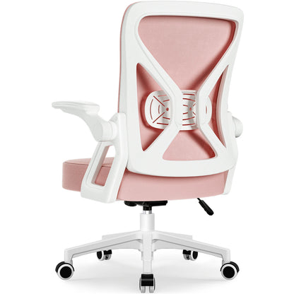 AUTHMIC Ergonomic Office Chair Mesh Back Lumbar Support Flip-Up Armrests Reclining Adjustable Height for Home Office Desk Work