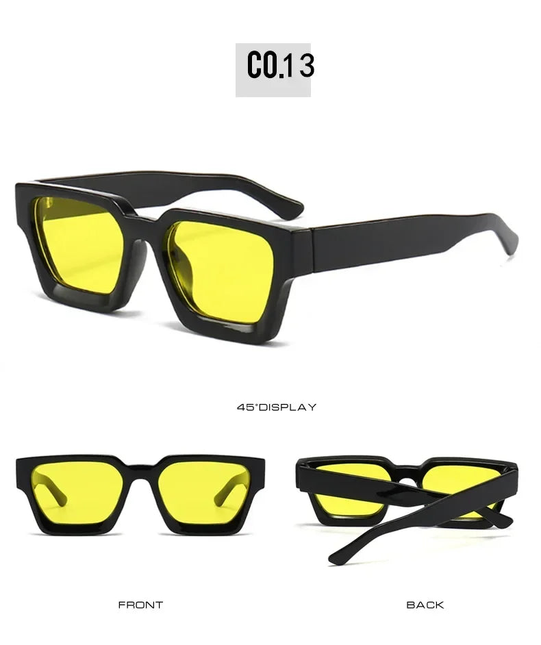 JNPCXI Fashion Square Women Luxury Sunglasses Retro Gradient Blue Designer Men Trending Sun Glasses Shades UV400