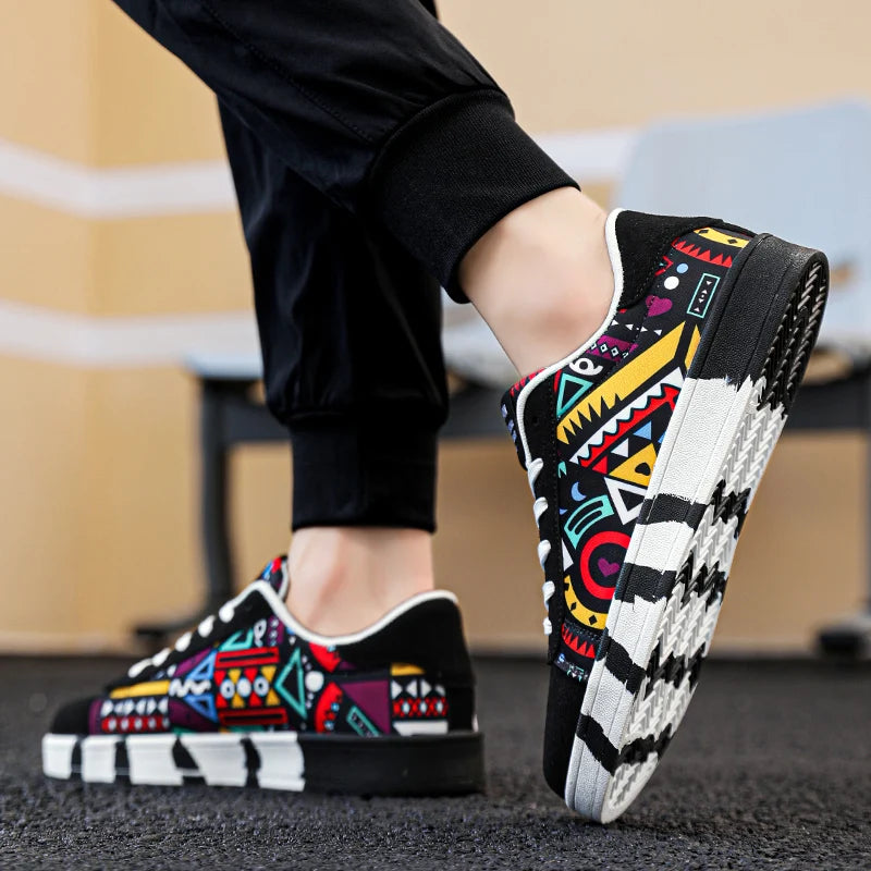 YRZL skateboard-sko til mænd, sneakers i kanvas, afslappede og åndbare gåsko, lette flade sko til mænd, trendy streetwear-sportssko