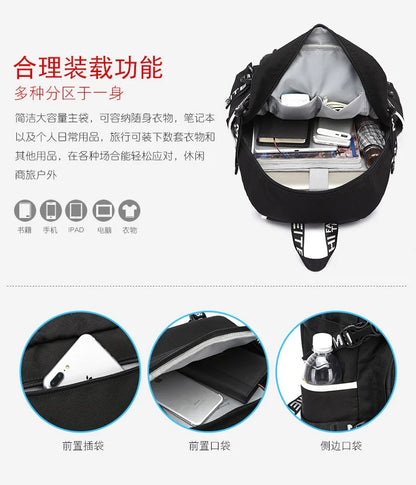 Fortnites Rucksack mit großem Fassungsvermögen, lässige Umhängetasche mit USB-Anschluss, Unisex-Anime-Schultasche für Schüler, neues stilvolles Schreibwaren-Geschenk