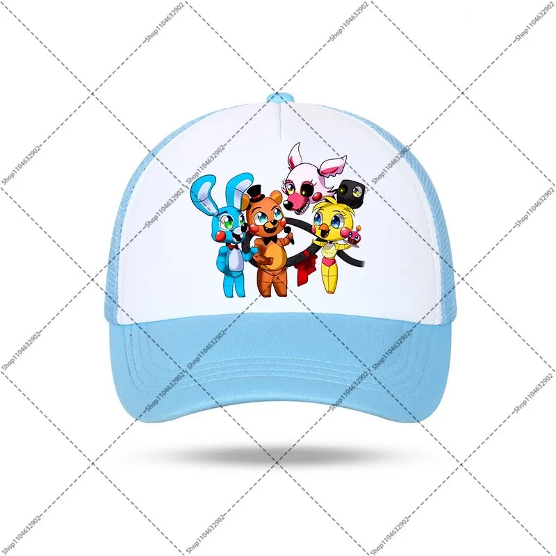 FNAF Baseball Cap Five Nights At Freddys Unisex Sun Hats Cartoon Anime Printed Hat Boys Girls Fashion Caps Birthday Party Gifts