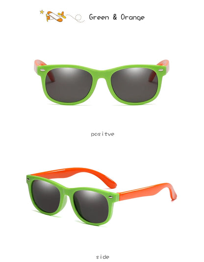 Polarized Kids Sunglasses TR90 Silicone Gel Frame Classic Square Children Sun Glasses Girls Boys Multi Color Baby Goggles UV400