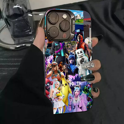 Funda para teléfono F-fornite Game de 1 pieza, carcasa IMD color plata para iPhone 16 15 14 13 12 11 Pro Max Plus